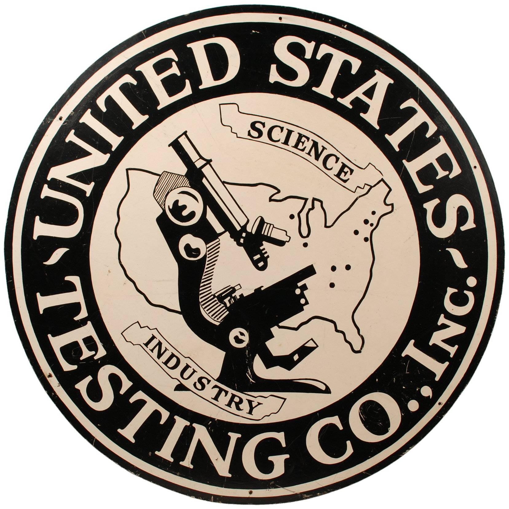 Science and Industry Sign from United States Testing Co For Sale