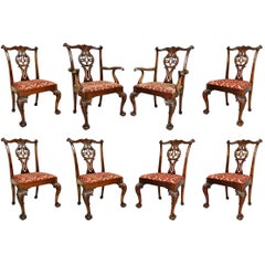 Set of Eight Waring And Gillow George III Style Mahogany Dining Chairs