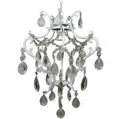 Small Italian White Baroque Style Crystal Chandelier 7