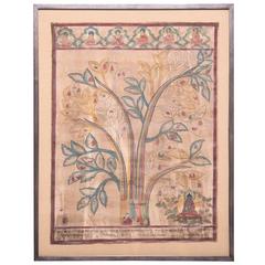 Antique "Tree or Treatment" Tibetan Healing Thangka