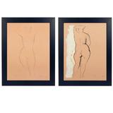 Pair of Female Nude Lithographs by Marino Marini