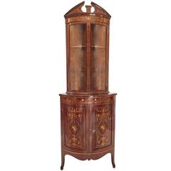 Exhibition Quality Inlaid Corner Cabinet