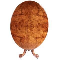 Oval Victorian Burr Walnut Centre Table