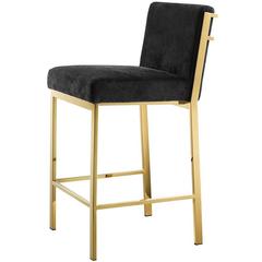 Soft Bar Stool in Gold or Polished Stainless Steel or Bronze Finish