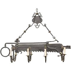 French Eight-Light Spitjack Chandelier