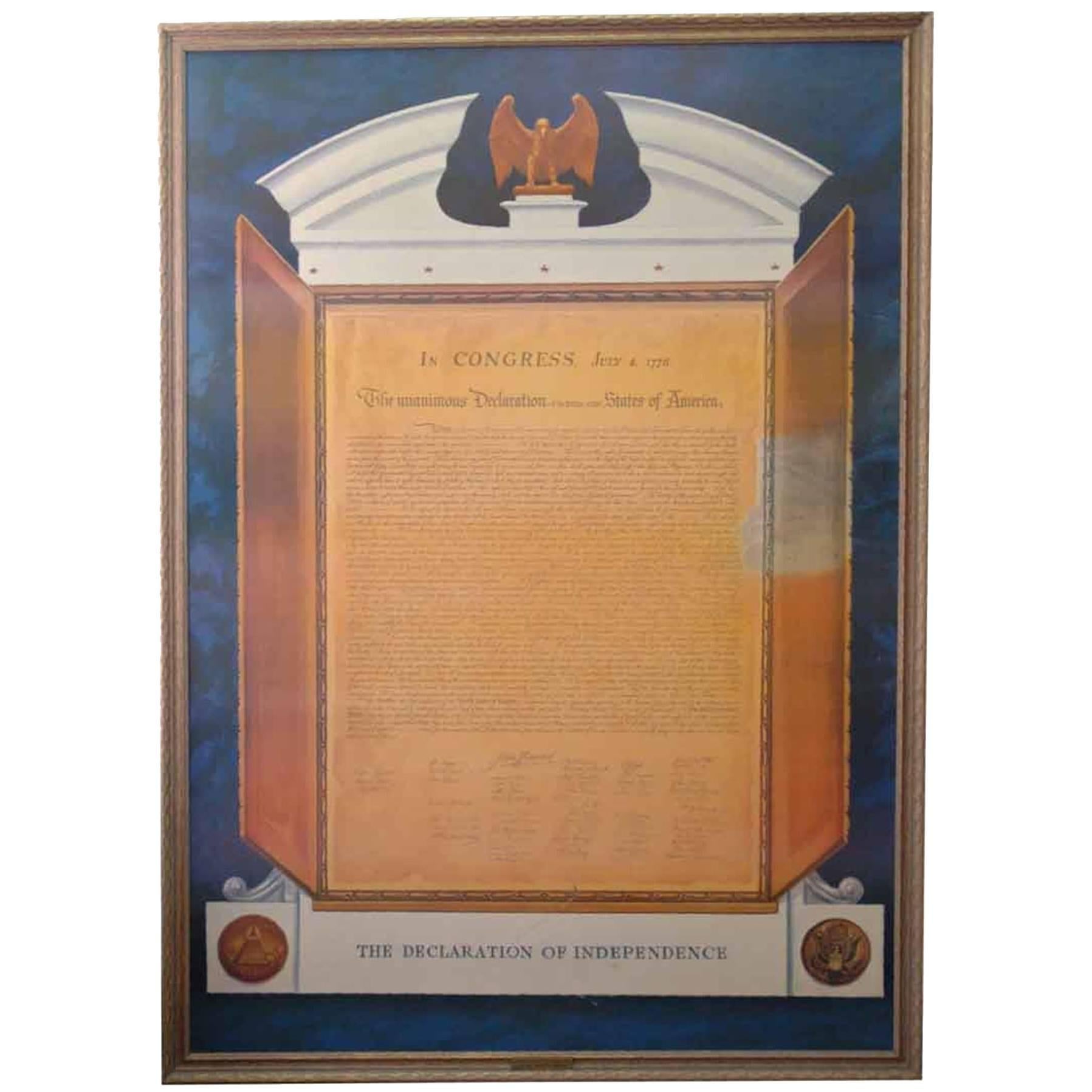 1961 Commemorative Declaration of Independence Lithograph