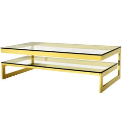 Double Top Coffee Table in Gold Finish or Bronze Finish