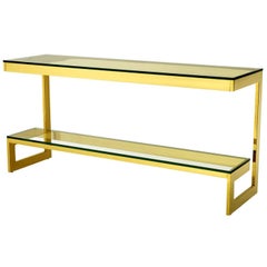 Double Top Console Table in Gold Finish or Bronze Finish
