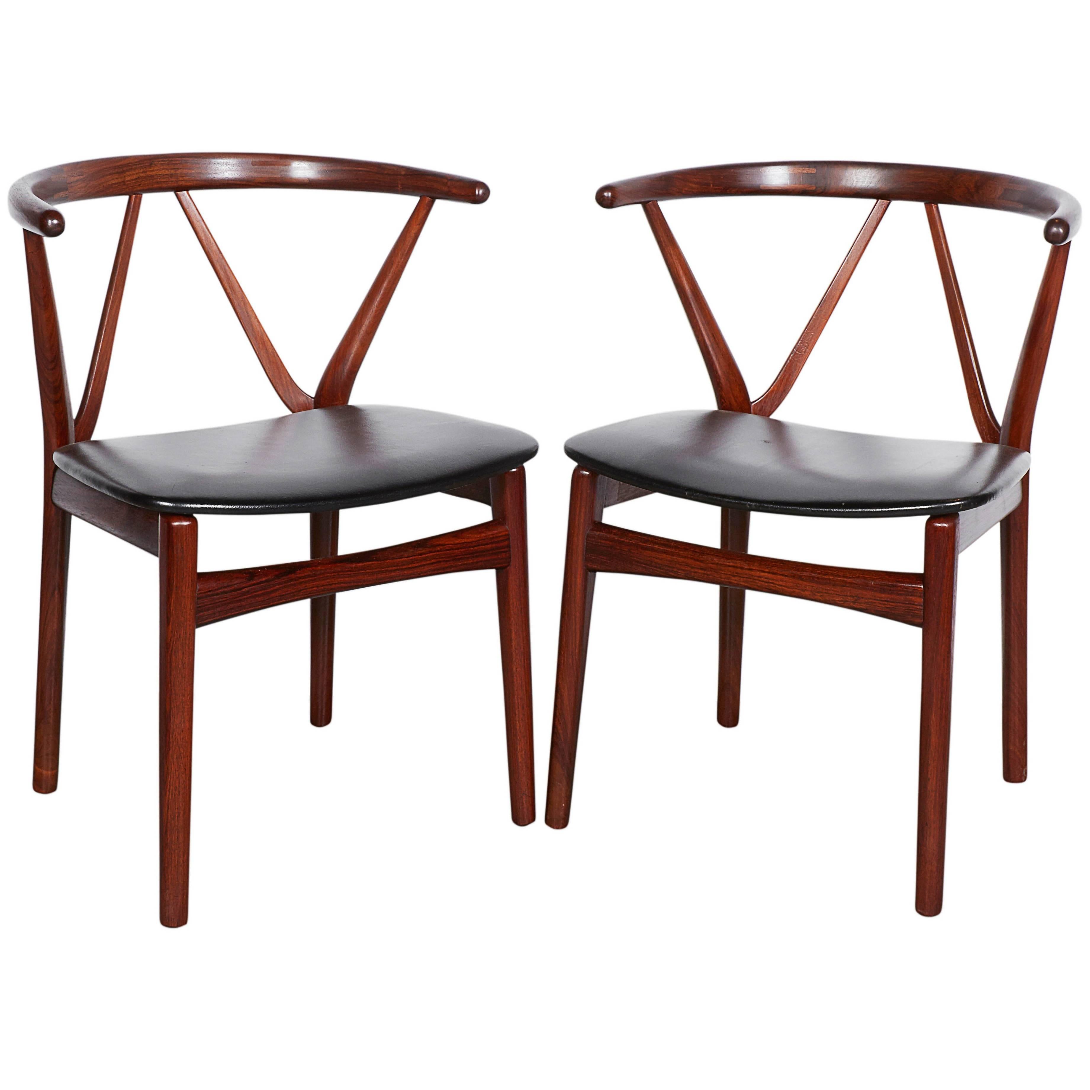 Rosewood Dining Chairs by Henning Kjaernulf, Set of Four For Sale