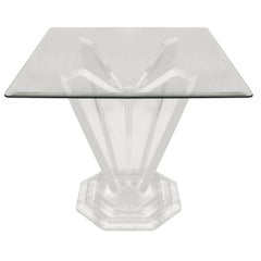 Sculptural Lucite Side Table with Stepped Base, 1970s