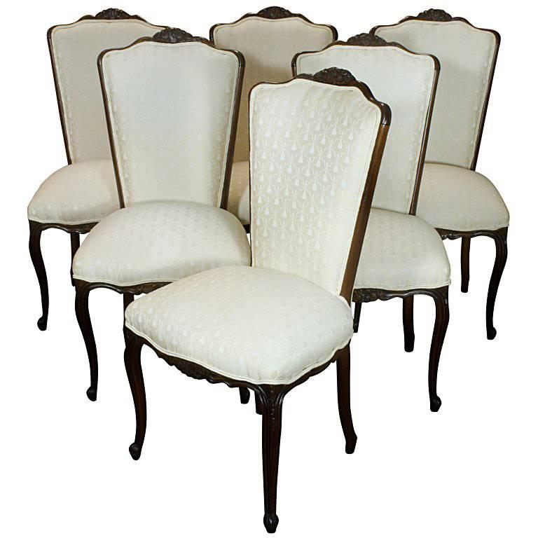 Set of Six Louis XV Style Dining Chairs at 1stDibs