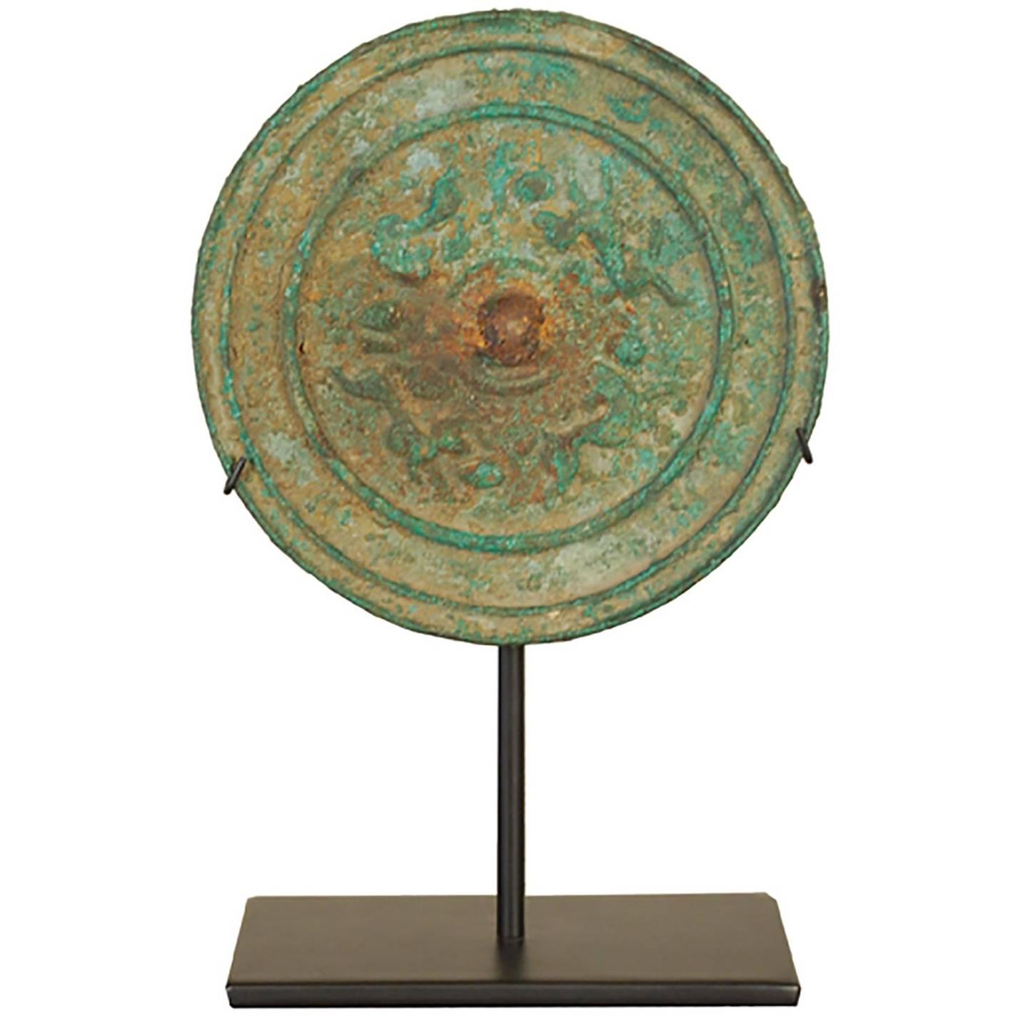Chinese Tang Dynasty Bronze Mirror on Stand