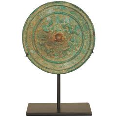 Chinese Tang Dynasty Bronze Mirror on Stand