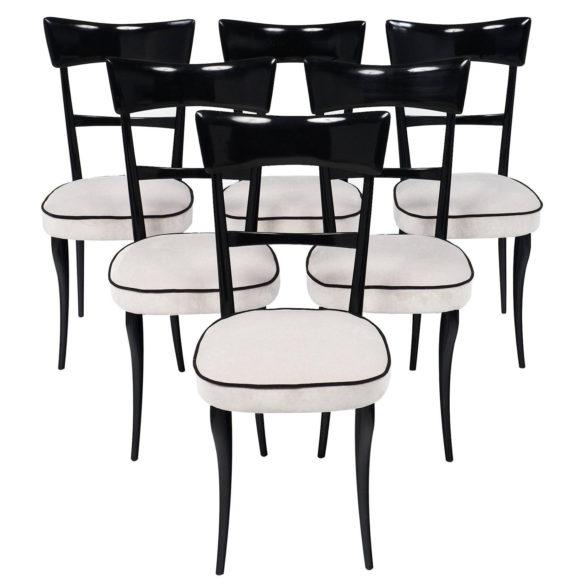 Paolo Buffa Style Italian Modernist Dining Chairs