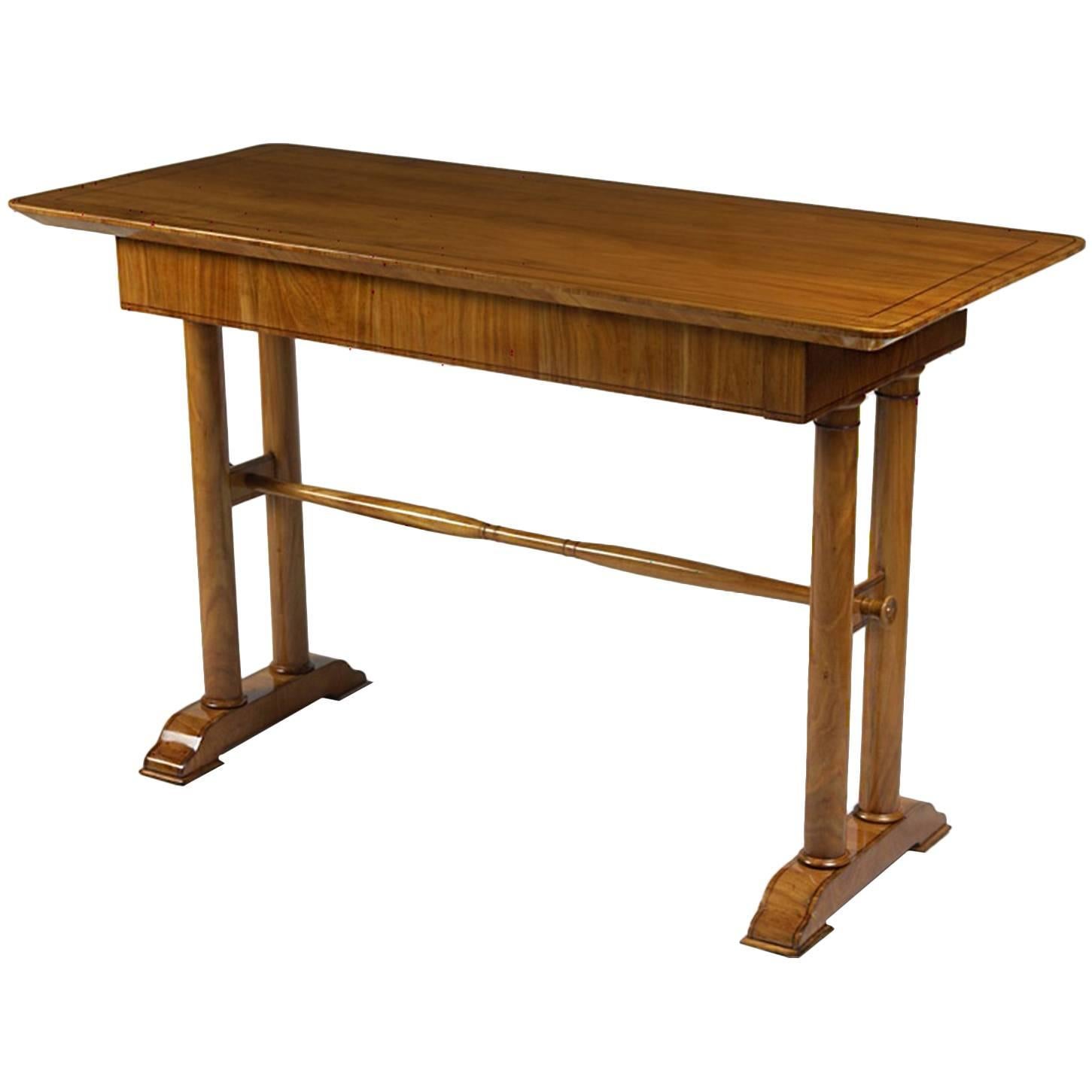Biedermeier Writing Table with a Single Drawer For Sale