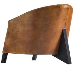 Cognac Leather Club Chair, 1960s