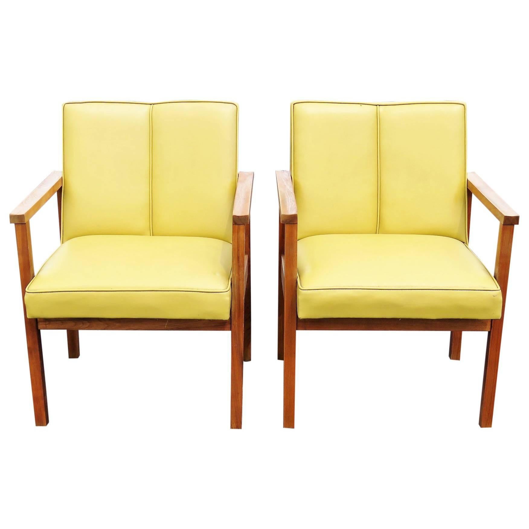 Pair of Danish Modern Walnut Lounge Chairs