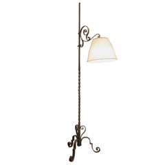 Heavy Wrought Iron with Bronze Finish Floor Lamp with Shade