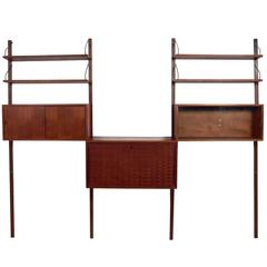 Danish Modern Teak Wall Unit or Home Office by Poul Cadovius