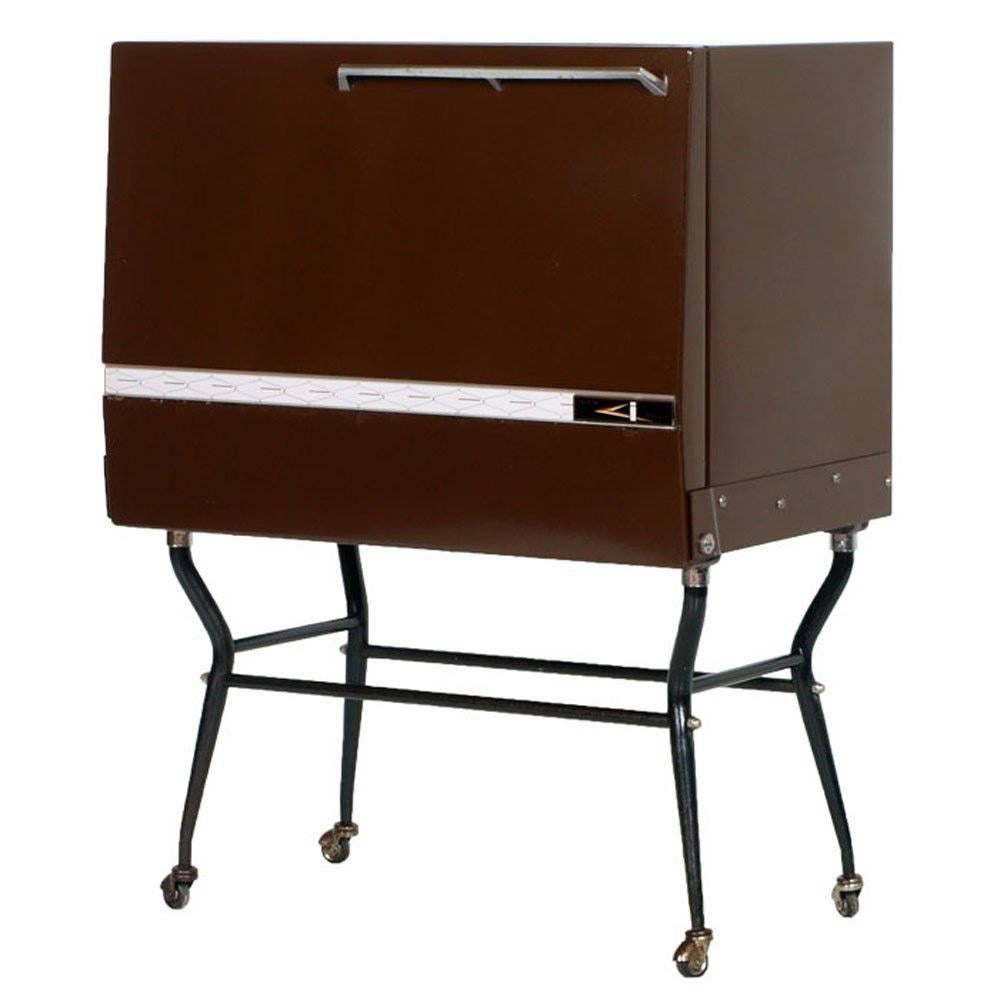 Mid-Century Working Fridge Dry Bar Cart Cabinet Triennale Design Museum Milan For Sale