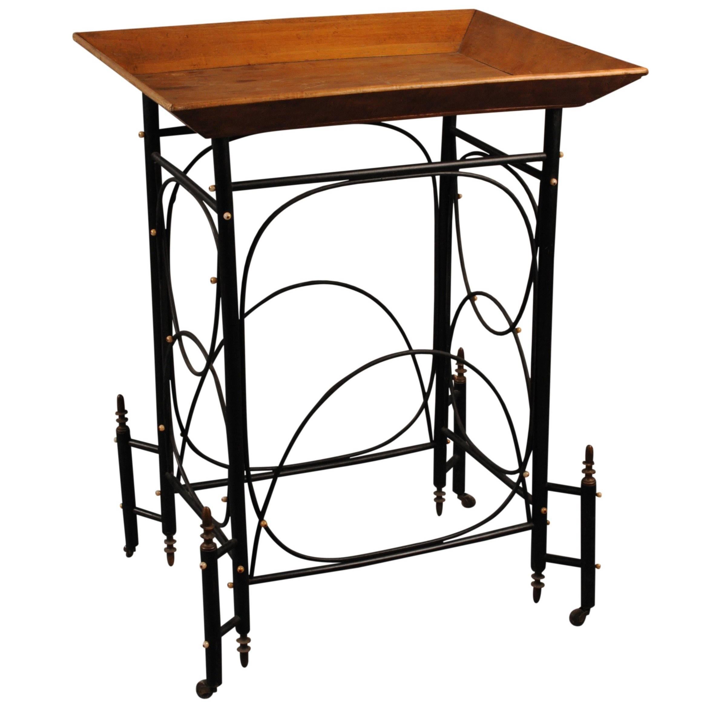 French Ebonized and Fruitwood Vide-Poche Table