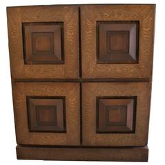 Oak Brutalist Bar Cabinet Made in Belgium, 1970s