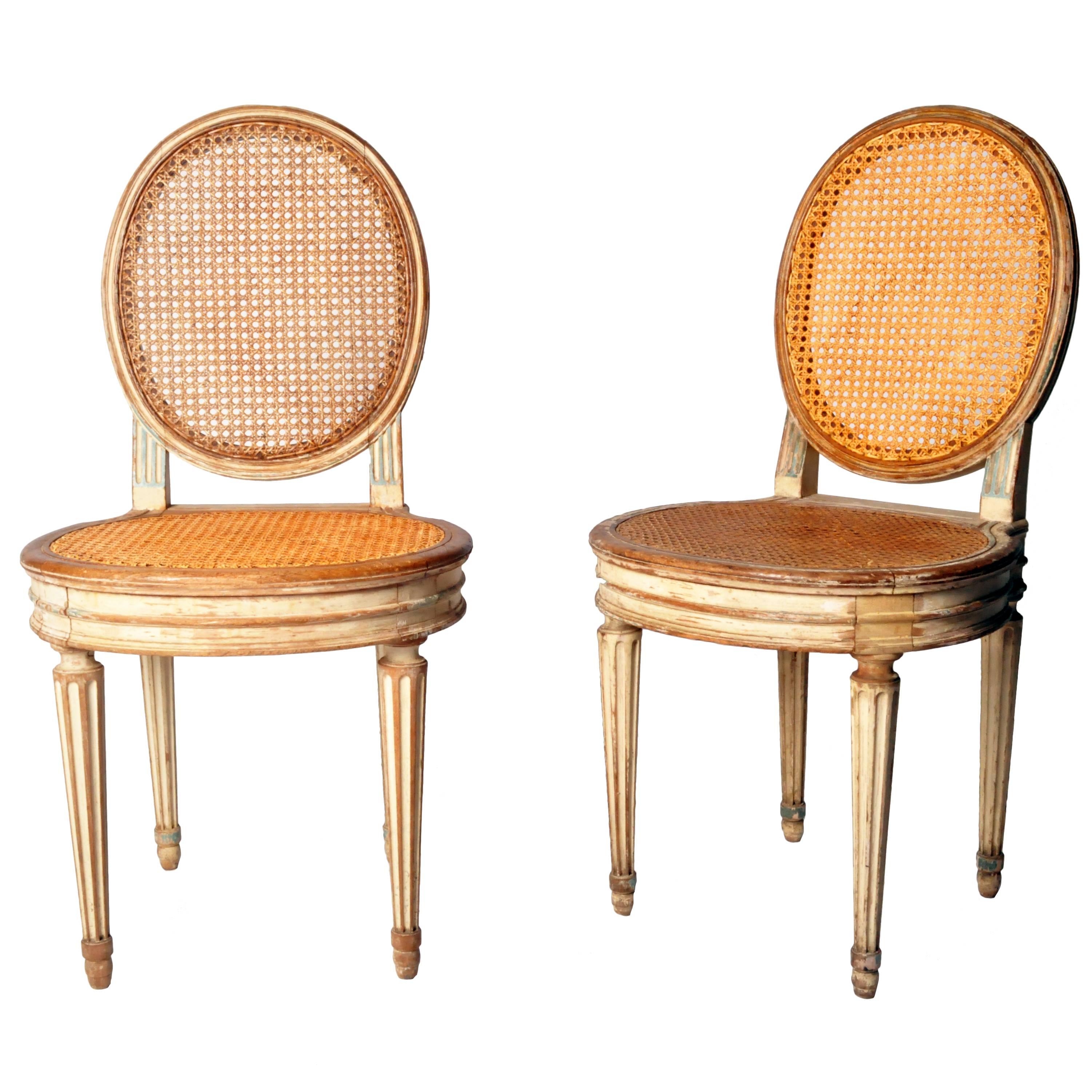 Round Back Chairs with Original Paint