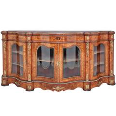 Large 19th Century High Victorian Walnut and Marquetry Credenza