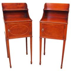 Antique 18th Century Mahogany Pair of Bedside Cabinets
