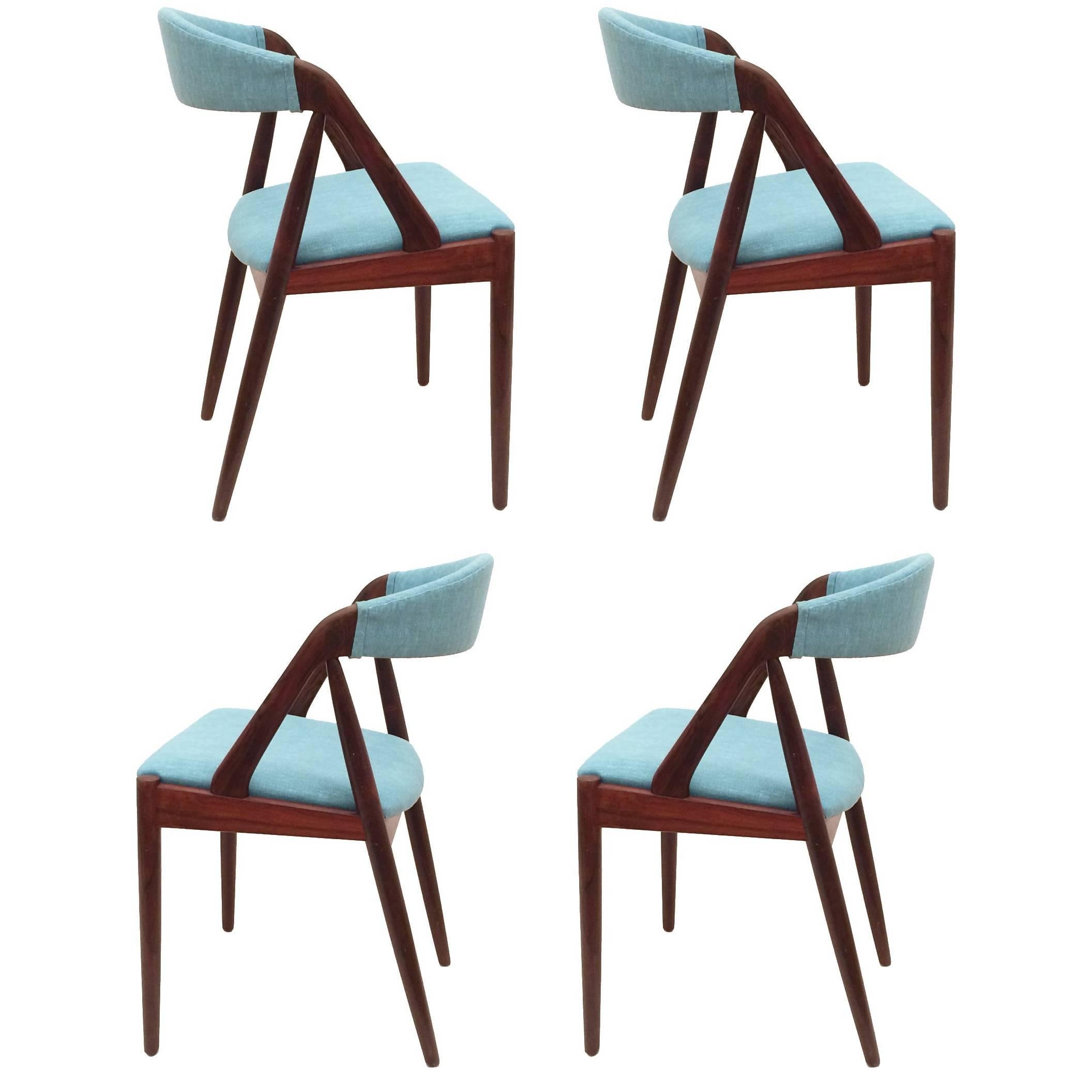 Mid-Century Set of Four Armchairs by Kai Kristiansen for SVA Møbler, 1950s For Sale