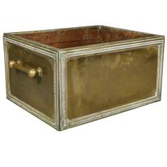 Large Victorian Brass Wood Bin or Planter 5