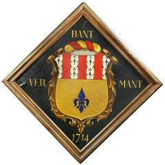European Oil on Canvas Crest or Coat of Arms 6