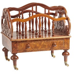 Antique Burr Walnut Victorian Canterbury