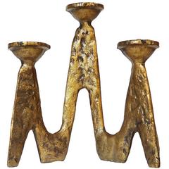 Brutalist Bronze Candleholder Germany, 1950s 4