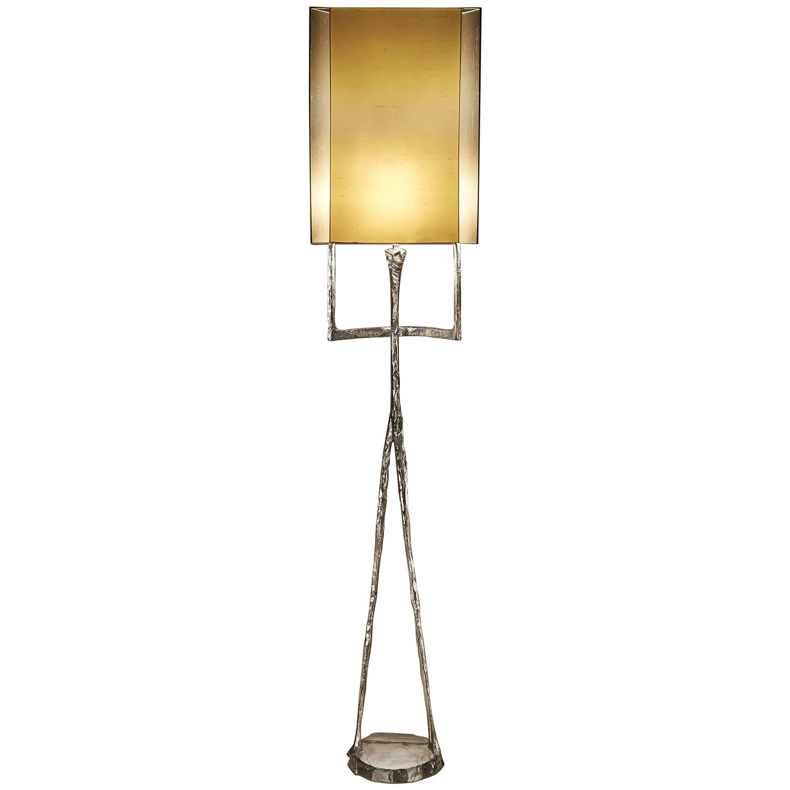 Echassier Floor Lamp, Signed, Design Felix Agostini, Made of Bronze For Sale