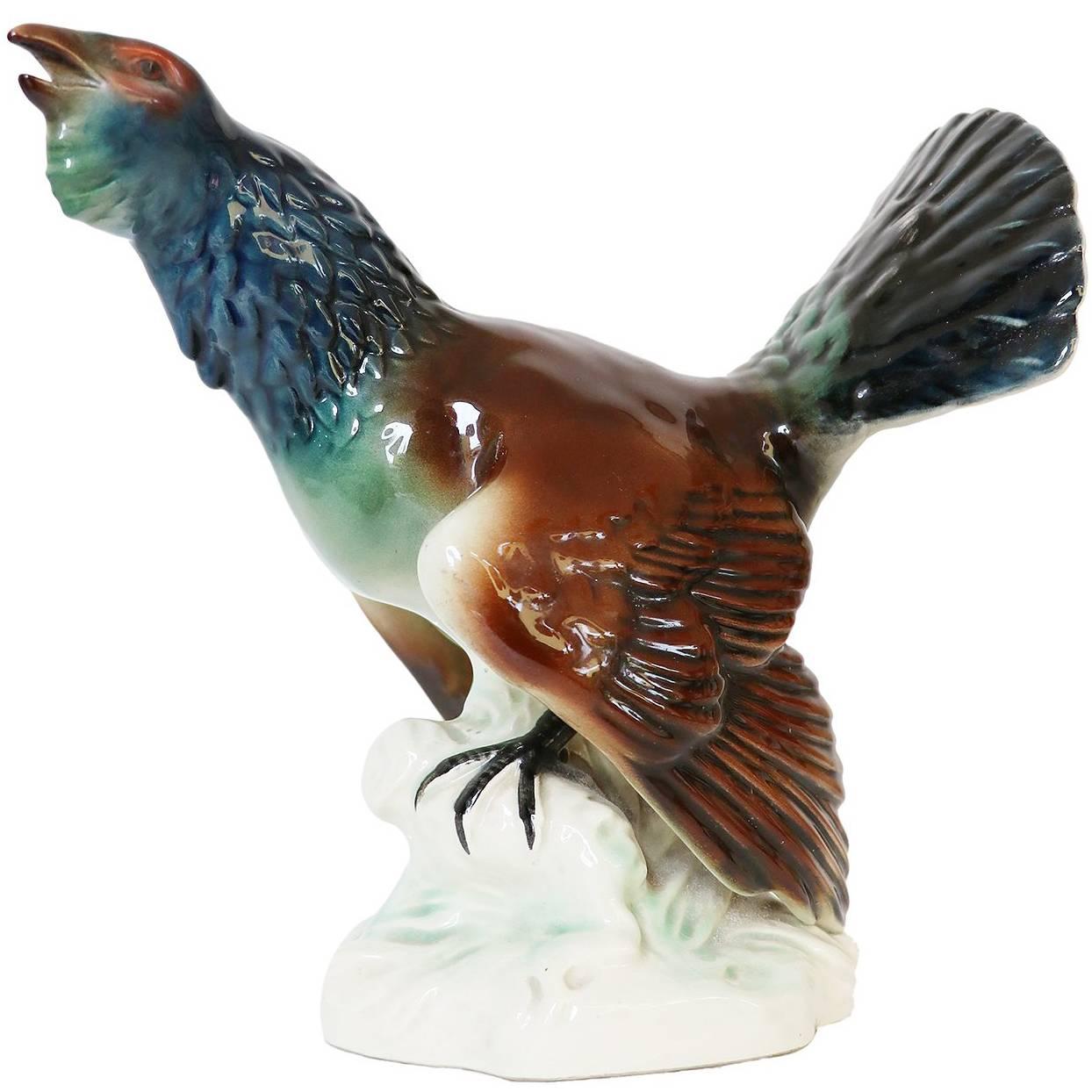 Vintage Capercaillie Cock Figurine by Cortendorf / Goebel Germany For Sale