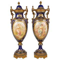 Pair of 19th Century Sèvres Style Porcelain Vases