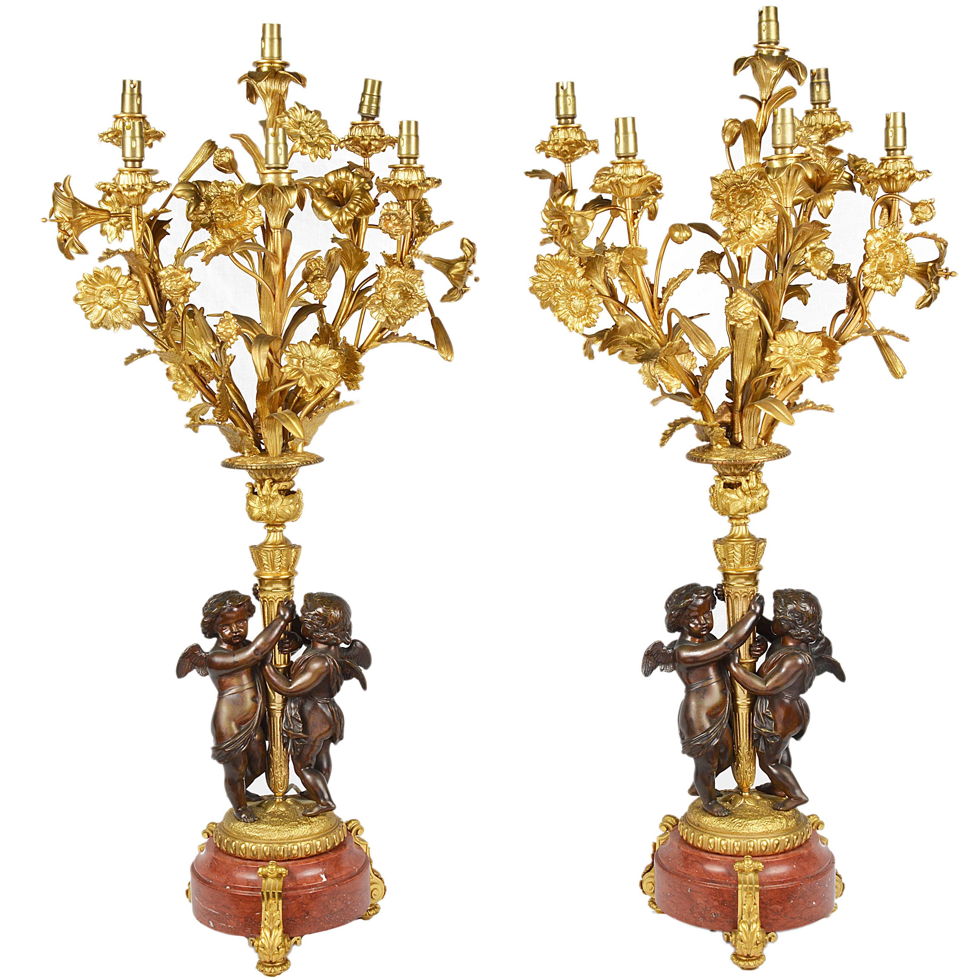 Large Pair of French Louis XVI Style Candelabra