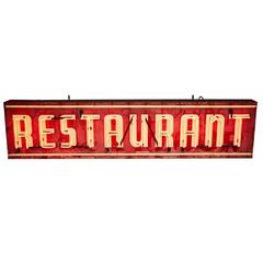 Enormous Neon Restaurant Sign, circa 1940s