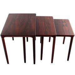 Rosewood Nesting Tables, 1960s, Set of Stylish Danish Produced Nesting Tables