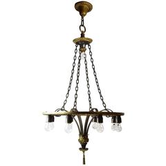 Tiered Brass and Iron Theater Light, circa 1920