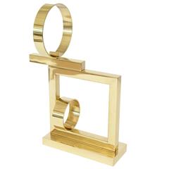 Signed Bronze Architectural Abstract Sculpture
