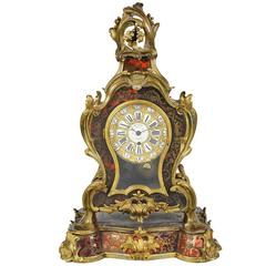 19th Century French Louis XV Style Boulle Mantel Clock 1