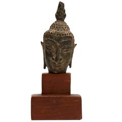 Thai Fragment of a Buddha Head Ayutthaya Period 15th Century