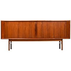 Used Bernhard Pedersen Tambour Door Teak Credenza, 1960s