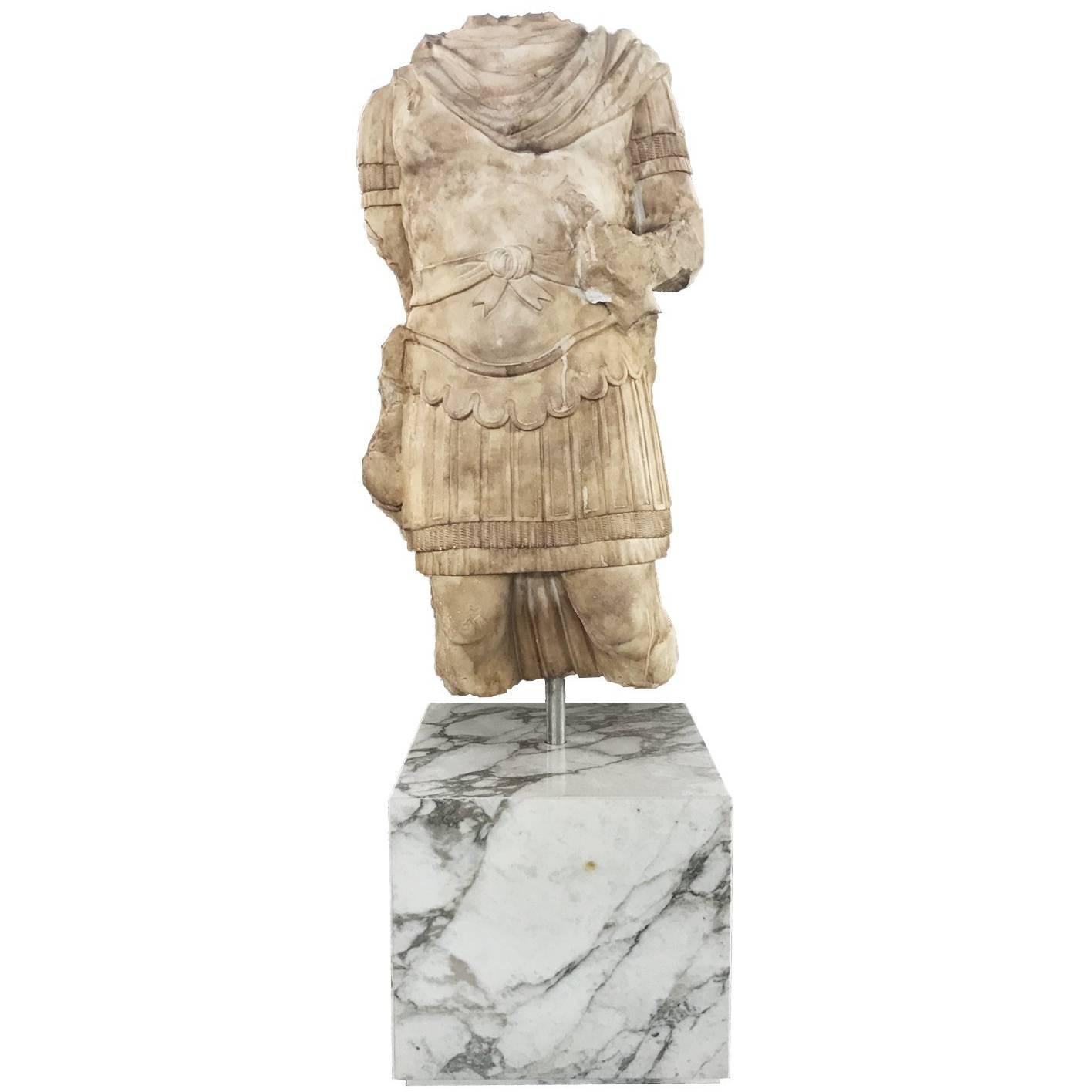 Italian Roman Marble Sculpture Torso of Emperor Hadrian For Sale