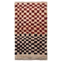 Rust and Brown Vintage Moroccan Checkered Rug