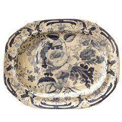 Large Floral Pattern Platter with Well 4