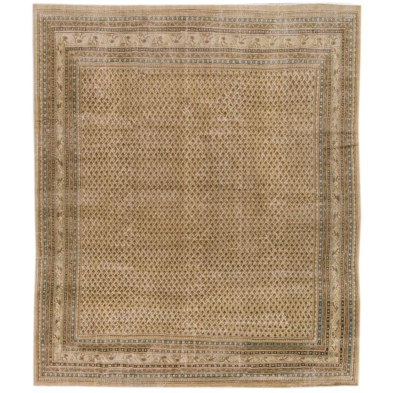 Beautifully Designed Antique Persian Tabriz Square Rug For Sale at 1stdibs