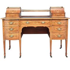 Antique Early 20th Century Edwardian Mahogany Inlaid Writing Desk